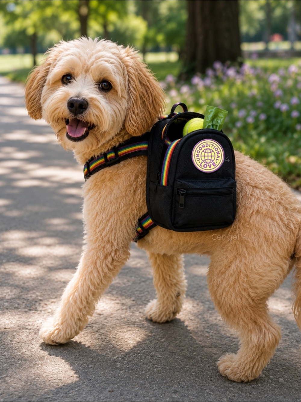 Boots & Barkley Rainbow Dog Backpack Harness S/M NWT Pride Pet Accessory
